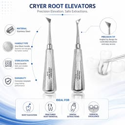 Waldent Cryer Root Elevator with Shot Blast Handle - 6