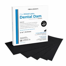 Waldent FlexiShield Rubber Dam Sheets Black (Sanctuary) - Medium (6" x 6")