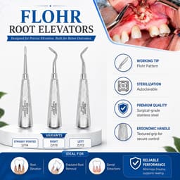 Waldent Flohr Root Elevators with Shot Blast Handle - 7