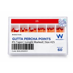 Waldent Gutta Percha Points 4% (Length Marked) #25
