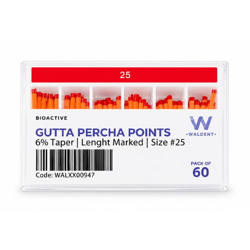 Waldent Gutta Percha Points 6% (Length Marked)