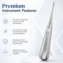 Waldent Lindo-Levian Root Elevator with Shot Blast Handle - 3mm (2/124) - 4
