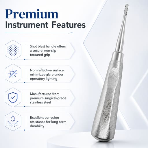 Waldent Lindo-Levian Root Elevator with Shot Blast Handle - 3mm (2/124)