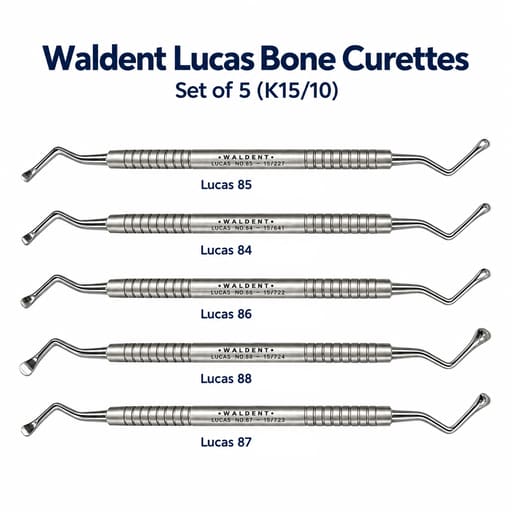 Waldent Lucas Bone Curettes - Set of 5 (K15/10)