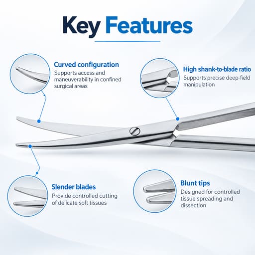 Waldent Metzenbaum Scissors - Curved 14.5cm (3/140)