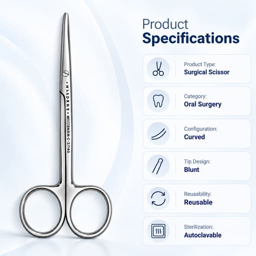 Waldent Metzenbaum Scissors - Curved 14.5cm (3/140)