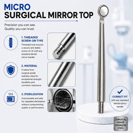 Waldent Micro Surgical Mirror Top 2.5mm (13/119)