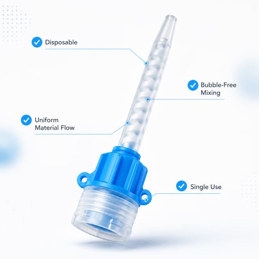 Waldent Mixing Tips For Crown & Bridge | 1:1 | Blue (Pack of 50)