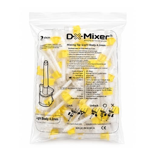 Waldent Mixing Tips For Light Body | 1:1 | Yellow (Pack of 50)