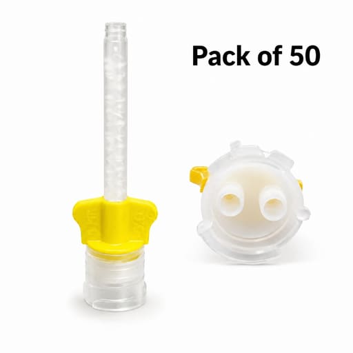 Waldent Mixing Tips For Light Body | 1:1 | Yellow (Pack of 50)