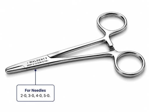 Waldent Needle Holder Derf Straight -12.5cm (5/116)