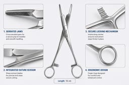 Waldent Olsen - Hegar Needle Holder/ Scissor -17cm (5/115) - 5