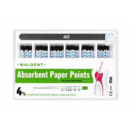 Waldent Paper Points 4% (Length Marked)
