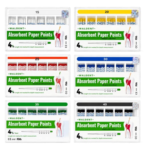 Waldent Paper Points 4% (Length Marked)