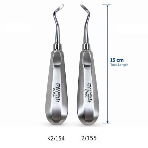 Waldent Right & Left Angled Potts Elevators - Set of 2 (K2/8)