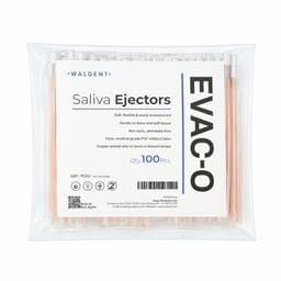 Waldent Saliva Ejector - White Tip With Transparent Body (Pack of 100 With Copper Wire)