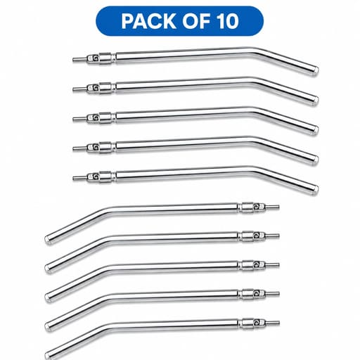 Waldent Stainless Steel 3-Way Dental Syringe Tips (Pack of 10)