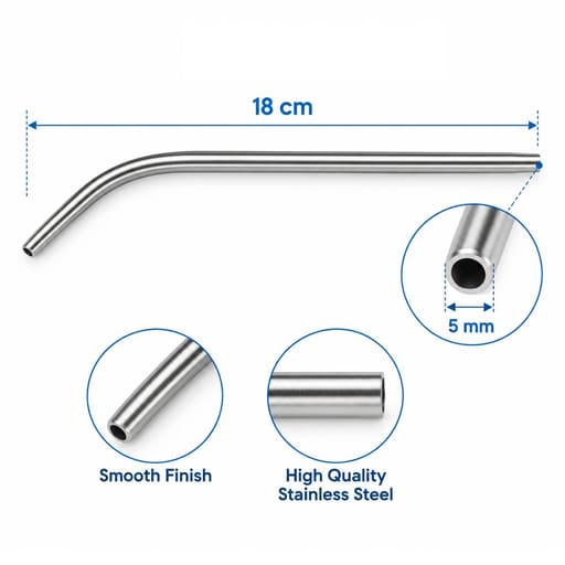 Waldent Suction Tube Curved 18cm