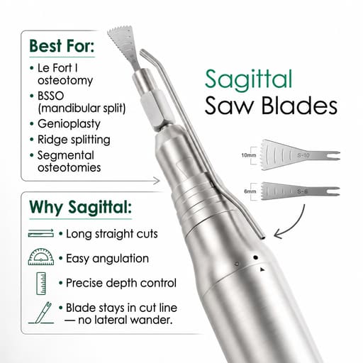 Waldent Surgical Bone Saw Handpiece - Sagittal (Front & Back Cutting Motion) | DGZ-S