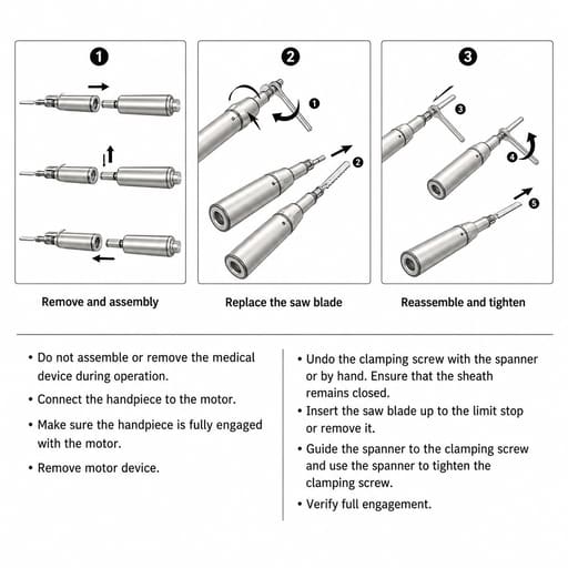 Waldent Surgical Saw Handpiece - Reciprocating (Up & Down Cutting Motion) | DGZ-R