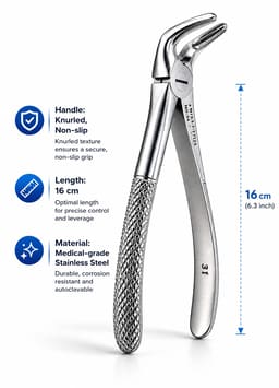 Waldent Tooth Extraction Forceps Lower Roots No. 31 (1/126) - 5