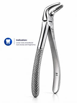 Waldent Tooth Extraction Forceps Lower Roots No. 31 (1/126) - 6