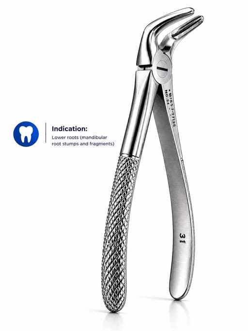 Waldent Tooth Extraction Forceps Lower Roots No. 31 (1/126)