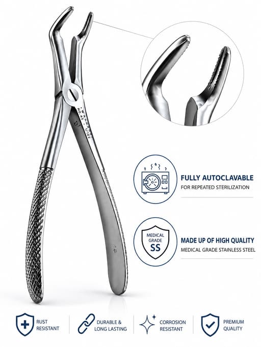 Waldent Tooth Extraction Forceps Lower Roots No. 45 (1/162)