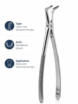 Waldent Tooth Extraction Forceps Lower Roots No. 845 (1/165) - 4