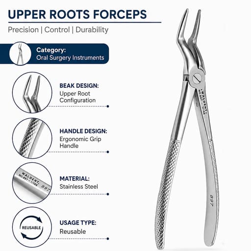 Waldent Tooth Extraction Forceps Upper Roots No. 897 (1/168)
