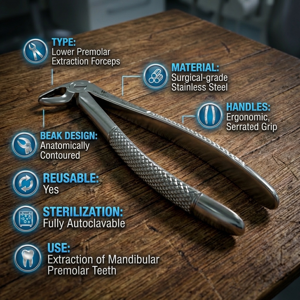 Waldent Tooth Extraction Forceps Lower Premolar No.13 (1/103)