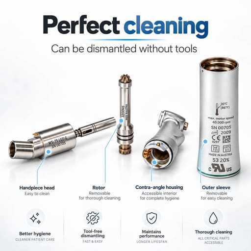 W&H Ws-75lg Surgical Contra Angle Handpiece 20:1 (Fiber Optic) - WH113