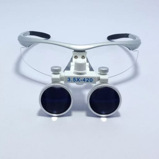 Endoking Dental Loupes 3.5x With Plastic Frame (Led HeadLight Free) -Silver