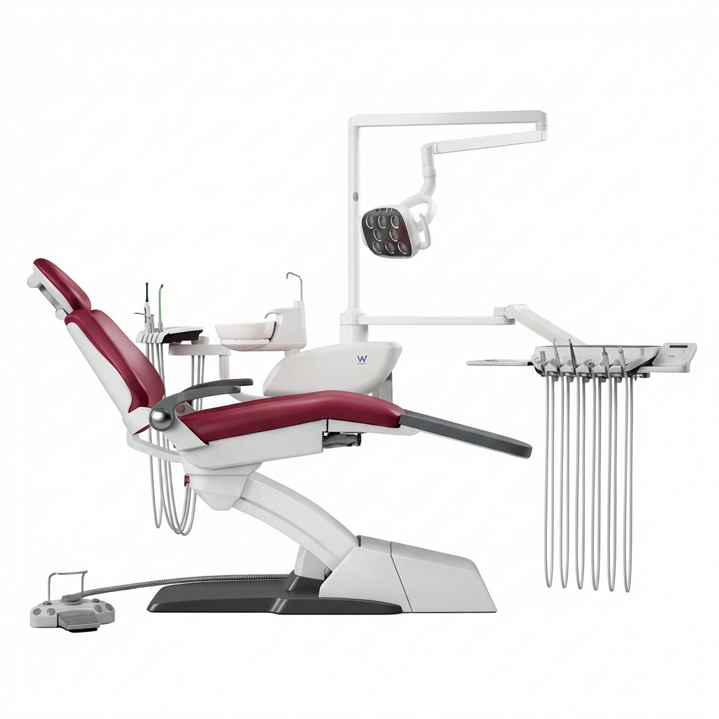 Waldent Optimus Dental Chair-Wine Red