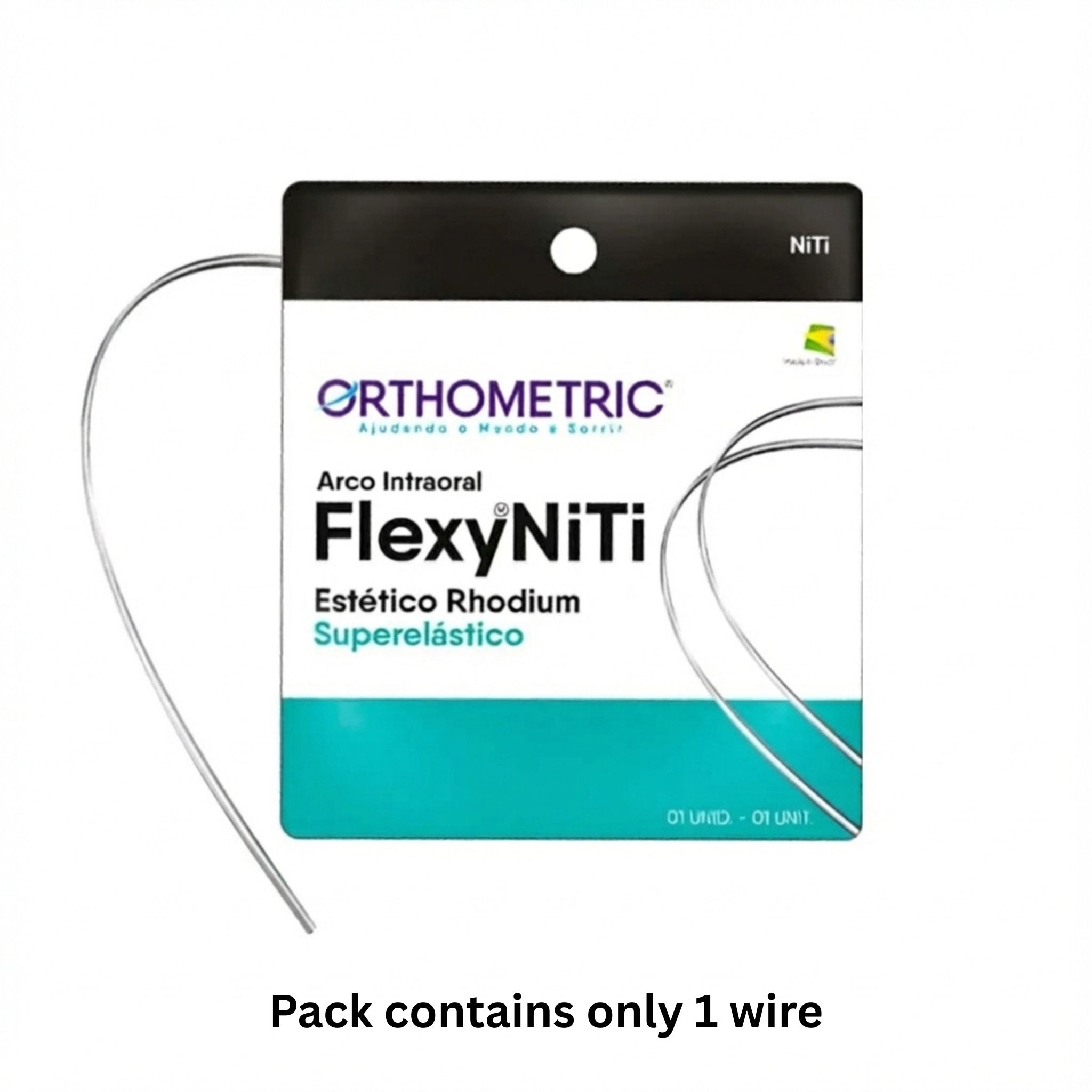 OrthoMetric Flexy NiTi Super Elastic Esthetic Rhodium Plated Archwires - Round (1/Pk)