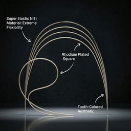 OrthoMetric Flexy NiTi Super Elastic Esthetic Rhodium Plated Archwires - Square (1/Pk) - 2