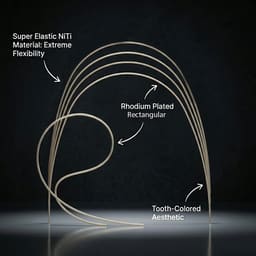 OrthoMetric Flexy NiTi Super Elastic Esthetic Rhodium Plated Archwires - Rectangular (1/Pk) - 2