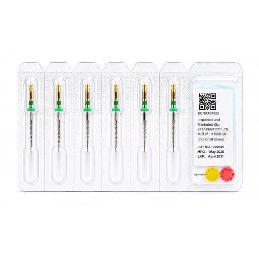 DentsMind DM-F1 NiTi Gold Rotary Files 21mm - 35/6% (Pack of 6)