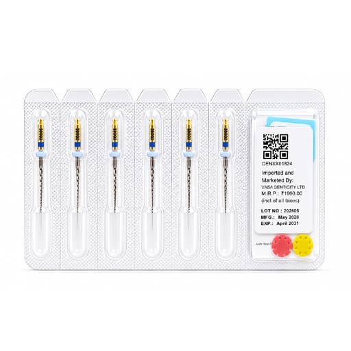 DentsMind DM-F1 NiTi Gold Rotary Files 21mm - 30/4% (Pack of 6)