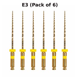 DentsMind InnoTaper NiTi Gold Rotary Files 25mm - E3 (Pack of 6)