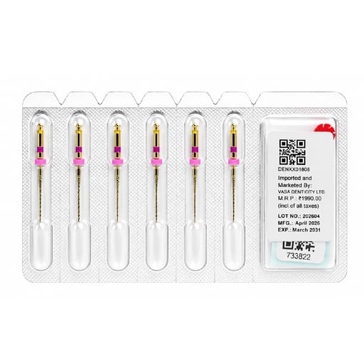 DentsMind DM-F1 NiTi Gold Rotary Files - 21mm(Pack of 6)