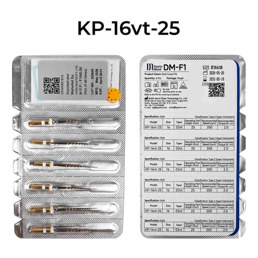 DentsMind DM-F1 NiTi Gold Rotary Files - 25mm (Pack of 6)