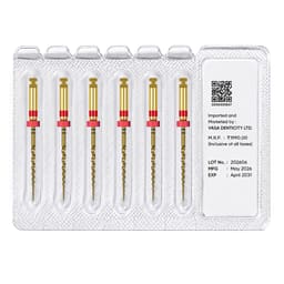 DentsMind InnoTaper NiTi Gold Rotary Files 21mm - E4 (Pack of 6)
