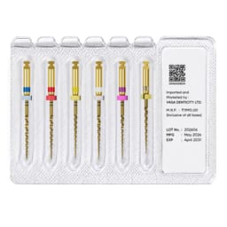 DentsMind InnoTaper NiTi Gold Rotary Files - 21mm (Pack of 6) - 10