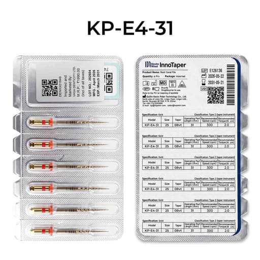 DentsMind InnoTaper NiTi Gold Rotary Files 31mm - E4 (Pack of 6)