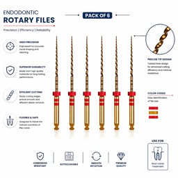 Woodpecker W3-Pro NiTi Rotary Files 25mm - 25/6% (Pack of 6) - 4