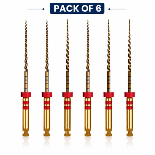 Woodpecker W3-Pro NiTi Rotary Files 25mm - 25/6% (Pack of 6)