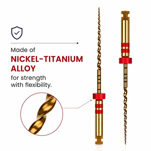 Woodpecker W3-Pro NiTi Rotary Files 25mm - 25/6% (Pack of 6)