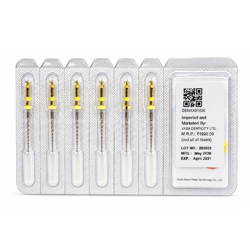 DentsMind DM-F1 NiTi Gold Rotary Files 21mm - 20/6% (Pack of 6)