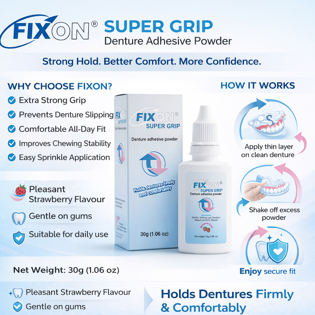 ICPA Fixon Super Grip Denture Adhesive Powder (Pack of 4)